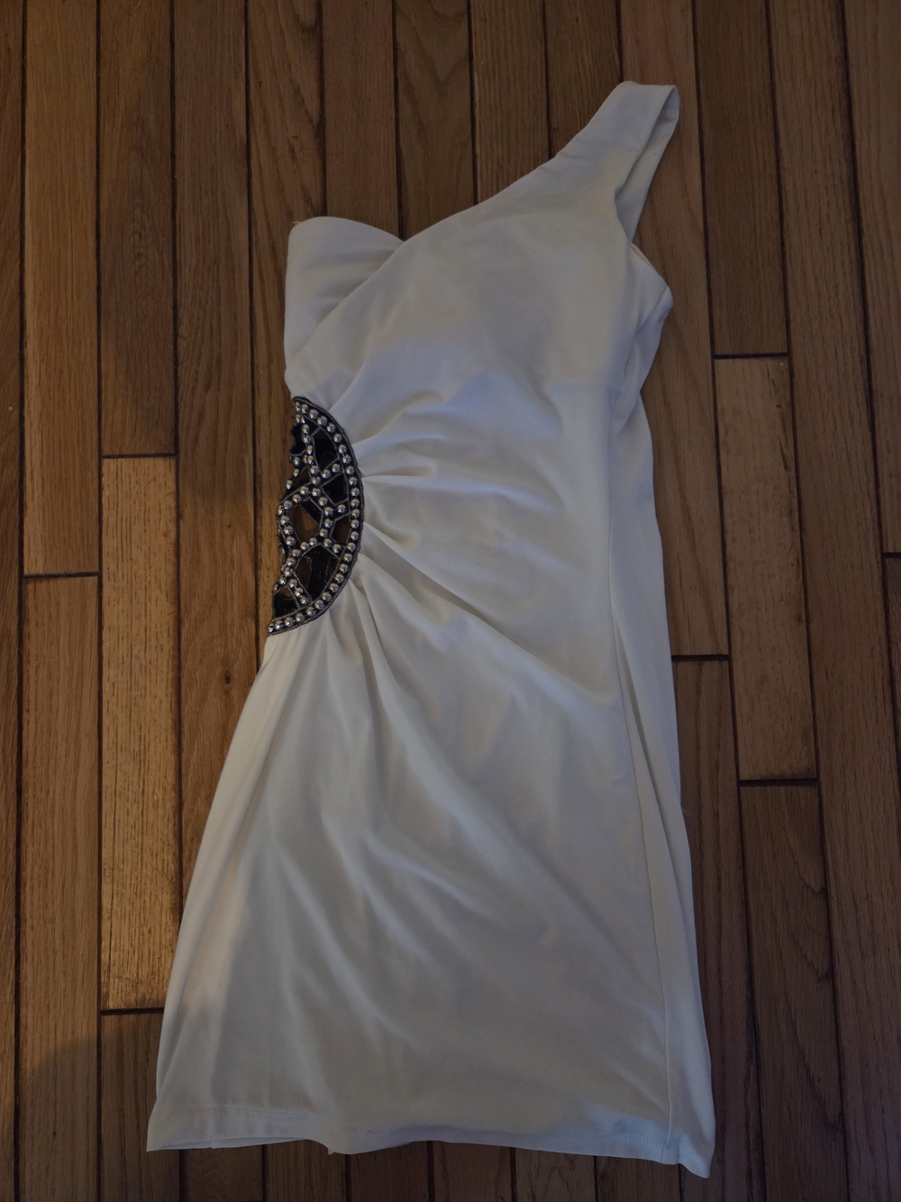 White One Shouldered Body Con 'Grecian' Look Dress